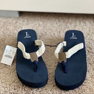 J. Crew nautical flip flops, size 10